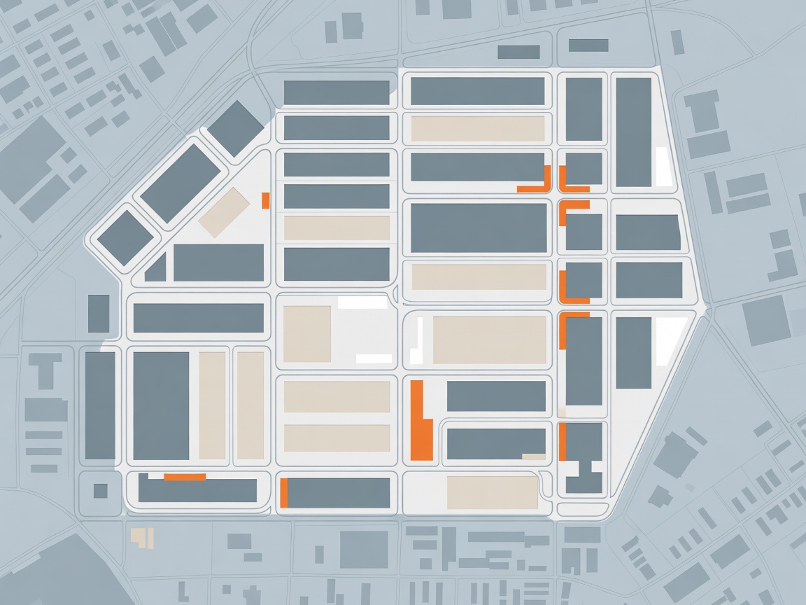 Abstract map overview of Brussels logistics park